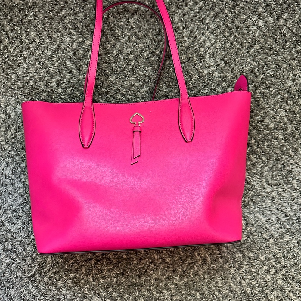 Kate Spade Bright Pink Tote with Heart Detail